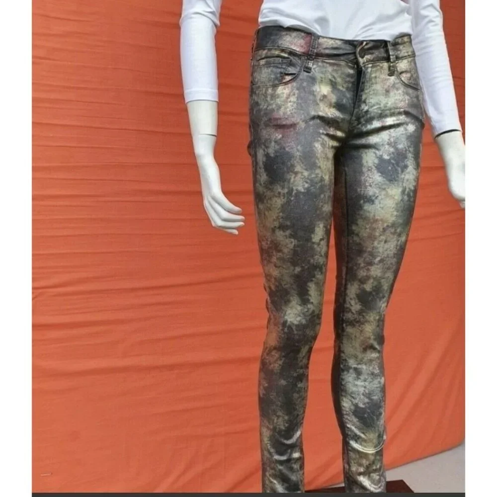 WOMENS Unisex MAVI Alexa Irridescent Skinny Jeans trousers Pant Size 8 Mid Rise - Picture 5 of 9